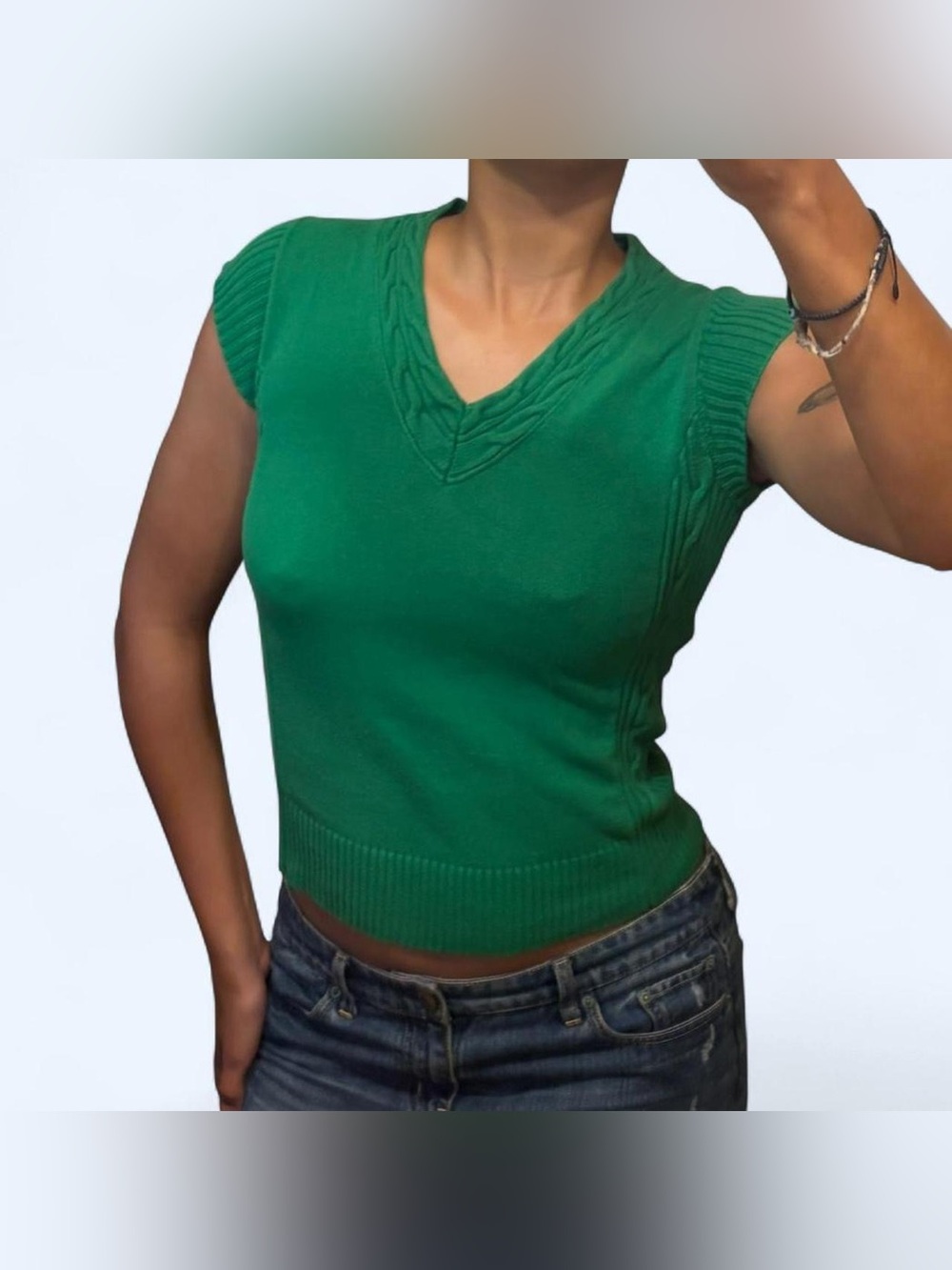 Y2K Preppy Green Knit Top by Old Navy!